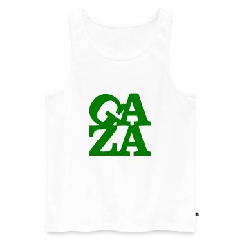 Gaza - Männer Premium Bio Tank Top - Weiß - Vorne - AI Model Male 178 light (178cm)