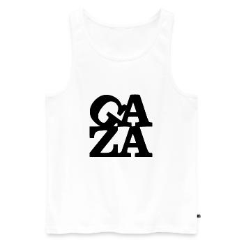 Gaza - Männer Premium Bio Tank Top - Weiß - Vorne - AI Model Male 178 light (178cm)