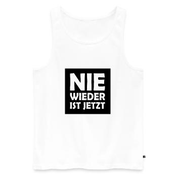 Nie wieder ist jetzt - Männer Premium Bio Tank Top - Weiß - Vorne - Michal (187cm)