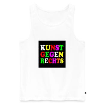 Kunst gegen rechts - Männer Premium Bio Tank Top - Weiß - Vorne - Michal (187cm)