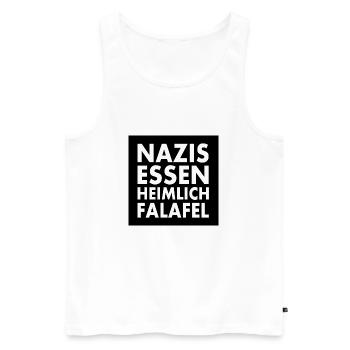 nazis essen heimlich falafel - Männer Premium Bio Tank Top - Weiß - Vorne - Michal (187cm)