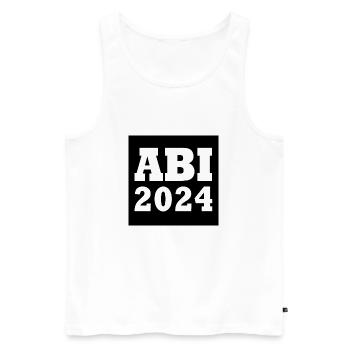 Abi 2024 - Männer Premium Bio Tank Top - Weiß - Vorne - AI Model Male 178 light (178cm)