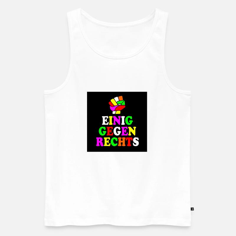 Einig gegen rechts - Männer Premium Bio Tank Top - Weiß