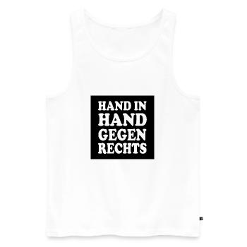 Hand in hand gegen rechts - Männer Premium Bio Tank Top - Weiß - Vorne - AI Model Male 178 light (178cm)