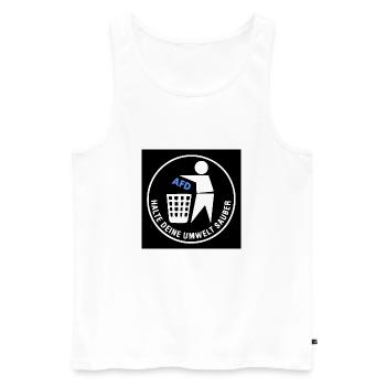 Gegen rechts - halte deine umwelt sauber - fck afd - Männer Premium Bio Tank Top - Weiß - Vorne - Michal (187cm)