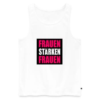 frauen stärken frauen - Männer Premium Bio Tank Top - Weiß - Vorne - Michal (187cm)