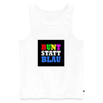 Bunt statt blau - Männer Premium Bio Tank Top - Weiß - Vorne - Michal (187cm)