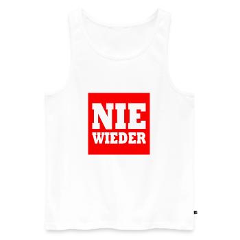 Nie wieder - Männer Premium Bio Tank Top - Weiß - Vorne - Michal (187cm)