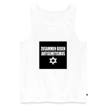 zusammen gegen antisemitismus - Männer Premium Bio Tank Top - Weiß - Vorne - Michal (187cm)