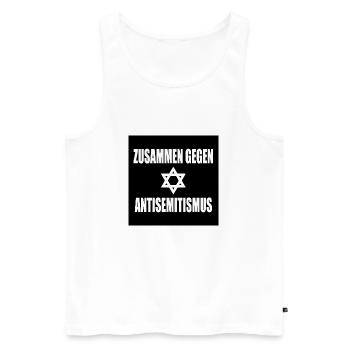 zusammen gegen antisemitismus - Männer Premium Bio Tank Top - Weiß - Vorne - Michal (187cm)