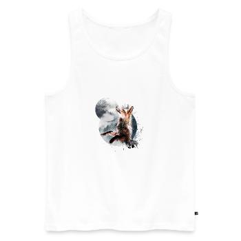 Le renard au clair de lune - Débardeur bio Premium Homme - blanc - Devant - AI Model Male 178 light (178cm)