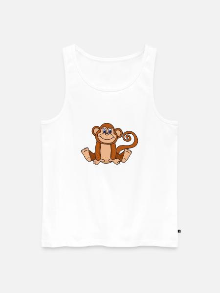 Funny Cute Cool Monkey - Men's Premium Organic Tank Top - white