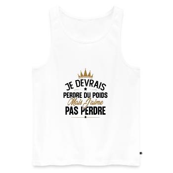 Je devrais perdre du poids mais j'aime pas perdre - Débardeur bio Premium Homme - blanc - Devant - Michal (187cm)