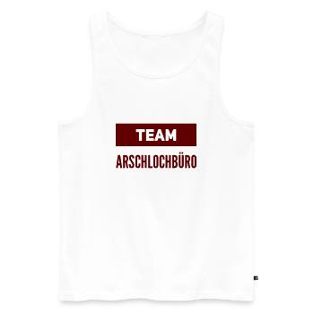 TEAM A-lochbüro. Lustiges T-Shirt für ein Büro : ) - Männer Premium Bio Tank Top - Weiß - Vorne - AI Model Male 178 light (178cm)