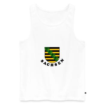 Sachsen - Männer Premium Bio Tank Top - Weiß - Vorne - AI Model Male 178 light (178cm)