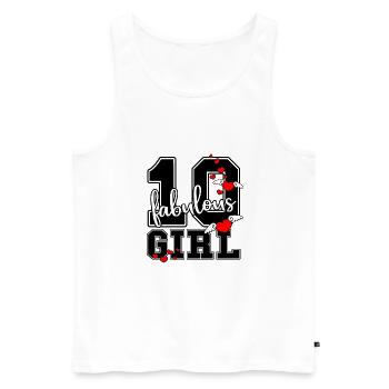 10ème anniversaire fille fille d'anniversaire - Débardeur bio Premium Homme - blanc - Devant - Michal (187cm)