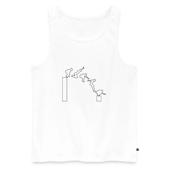 Parkour - Men's Premium Organic Tank Top - white - Front - Michal (187cm)