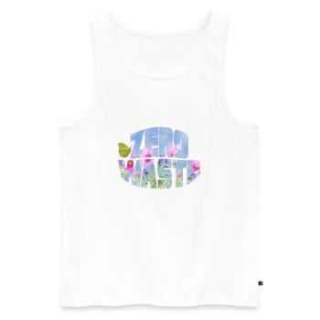 zero waste blumenwiese mit schmetterling - Männer Premium Bio Tank Top - Weiß - Vorne - AI Model Male 178 light (178cm)