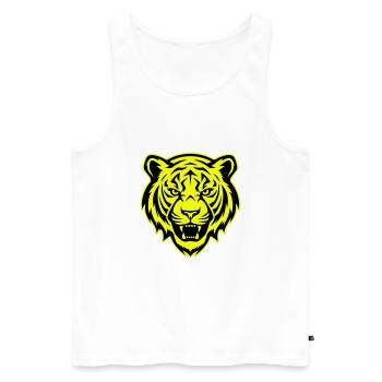 Tiger Kopf Porträt Symbol - Männer Premium Bio Tank Top - Weiß - Vorne - Michal (187cm)