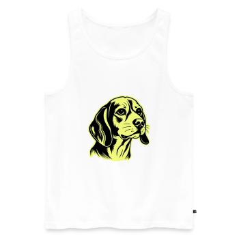 Beagle Dog Head - Men's Premium Organic Tank Top - white - Front - AI Model Male 178 light (178cm)