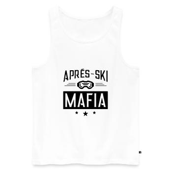 Après Ski Mafia Saying - Men's Premium Organic Tank Top - white - Front - AI Model Male 178 light (178cm)