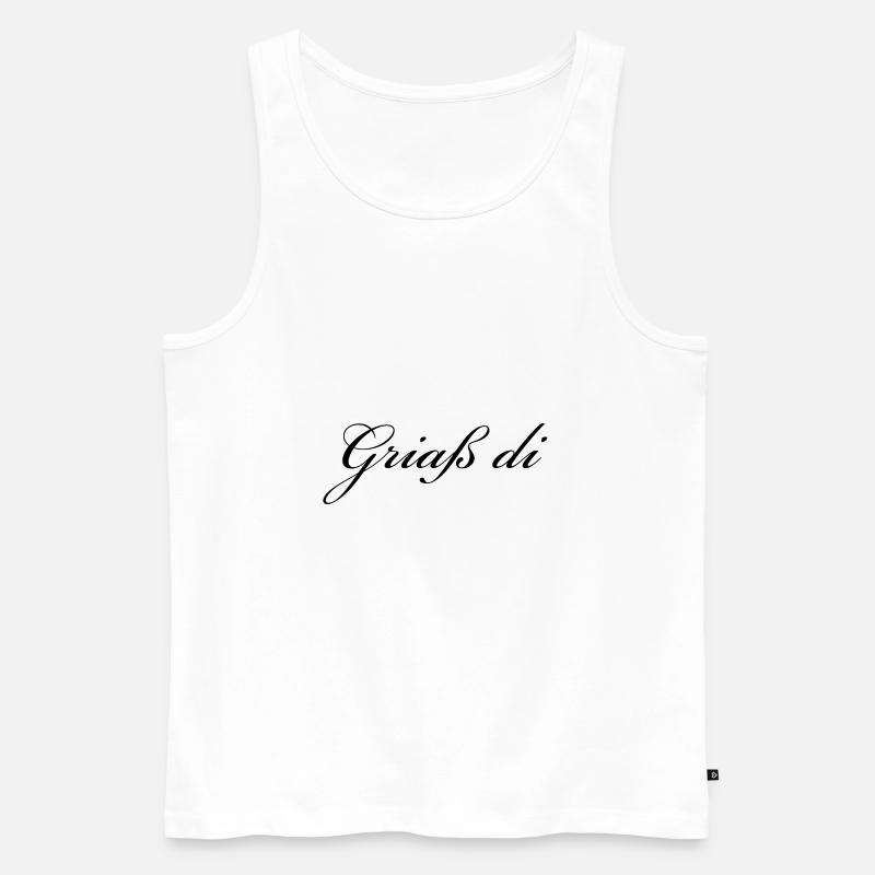 Griaß di - Allgäuer Design - Hallo - Männer Premium Bio Tank Top - Weiß