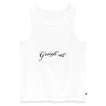 Griaß di - Allgäuer Design - Hallo - Männer Premium Bio Tank Top - Weiß - Vorne - AI Model Male 178 light (178cm)