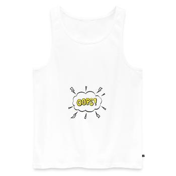 OOPS! Comic Bubble Cartoon Font - Men's Premium Organic Tank Top - white - Front - AI Model Male 178 light (178cm)