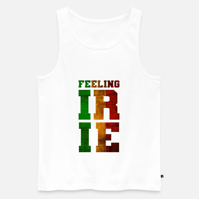 FEELING IRIE Rastafari Motto - Männer Premium Bio Tank Top - Weiß
