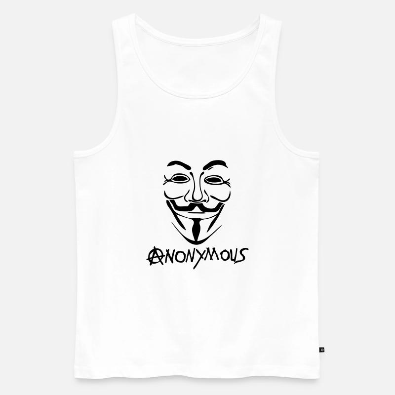 anarchy logo anonymous mask mask - Men's Premium Organic Tank Top - white