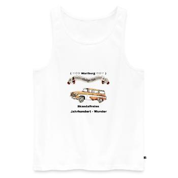 Wartburg Freunde - Ostalgie - Männer Premium Bio Tank Top - Weiß - Vorne - Michal (187cm)
