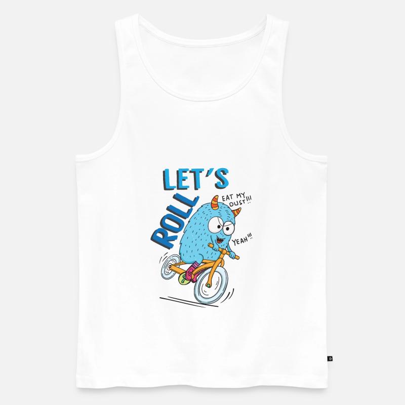 Radfahrer Monster - Männer Premium Bio Tank Top - Weiß