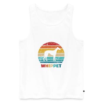 Whippet - Men's Premium Organic Tank Top - white - Front - AI Model Male 178 light (178cm)