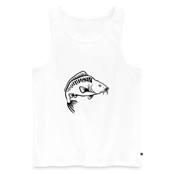 Karpfen - Männer Premium Bio Tank Top - Weiß - Vorne - AI Model Male 178 light (178cm)