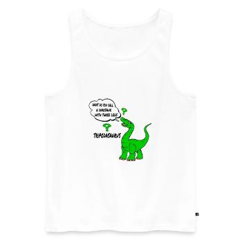 unique dinosaur fun - Men's Premium Organic Tank Top - white - Front - AI Model Male 178 light (178cm)