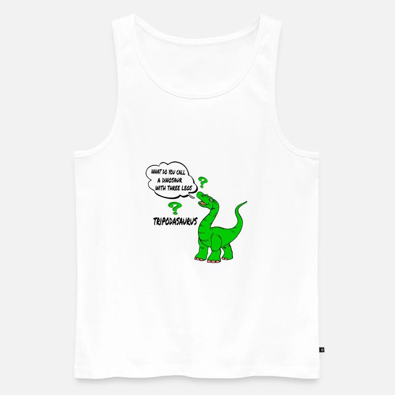unique dinosaur fun - Men's Premium Organic Tank Top - white