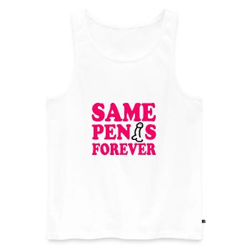 Same penis forever - Männer Premium Bio Tank Top - Weiß - Vorne - AI Model Male 178 light (178cm)