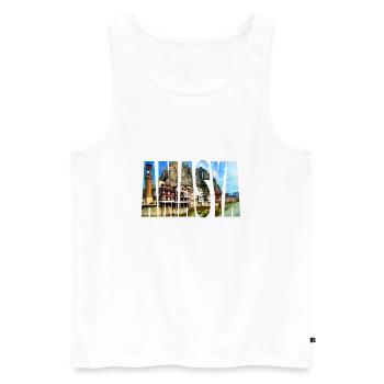 amasya panorama - Männer Premium Bio Tank Top - Weiß - Vorne - AI Model Male 178 light (178cm)