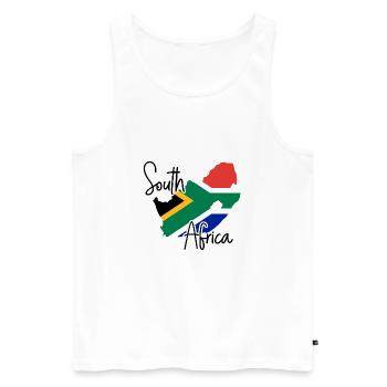 Afrique du Sud - Débardeur bio Premium Homme - blanc - Devant - AI Model Male 178 light (178cm)
