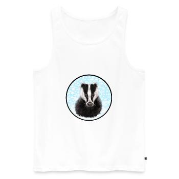 Badger/Badger in the snow - Men's Premium Organic Tank Top - white - Front - AI Model Male 178 light (178cm)