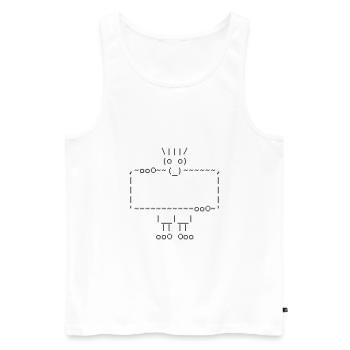 ascii art: troll + your text - Männer Premium Bio Tank Top - Weiß - Vorne - AI Model Male 178 light (178cm)
