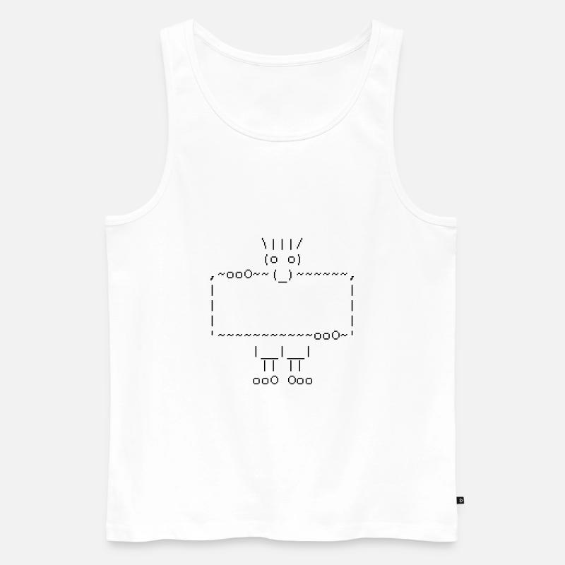 ascii art: troll + your text - Canottiera ecologica premium da uomo - bianco