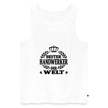 Bester handwerker der welt - Männer Premium Bio Tank Top - Weiß - Vorne - Michal (187cm)
