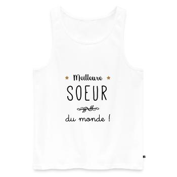 Meilleure soeur du monde vecteur - Débardeur bio Premium Homme - blanc - Devant - Michal (187cm)