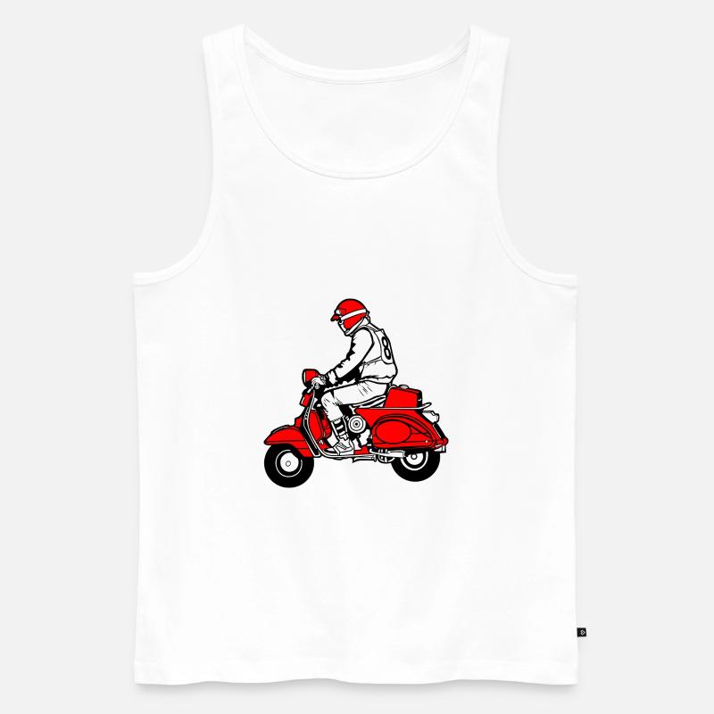 Roller Moped - Männer Premium Bio Tank Top - Weiß