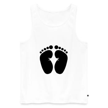 Babyfüsse für Schwangerschafts T-Shirt bedrucken - Männer Premium Bio Tank Top - Weiß - Vorne - Michal (187cm)