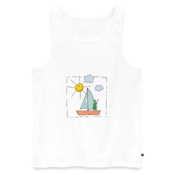 Sailing tour - Men's Premium Organic Tank Top - white - Front - AI Model Male 178 light (178cm)
