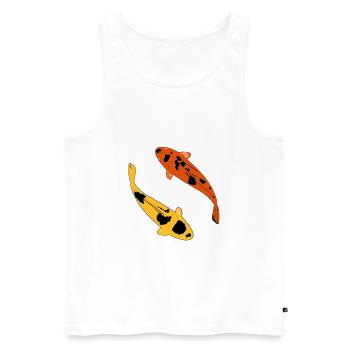 carpe koi - Débardeur bio Premium Homme - blanc - Devant - AI Model Male 178 light (178cm)
