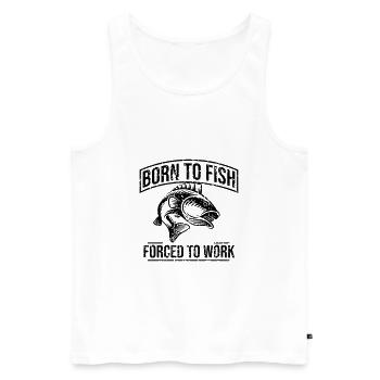 Fishing T Shirt - Männer Premium Bio Tank Top - Weiß - Vorne - Michal (187cm)