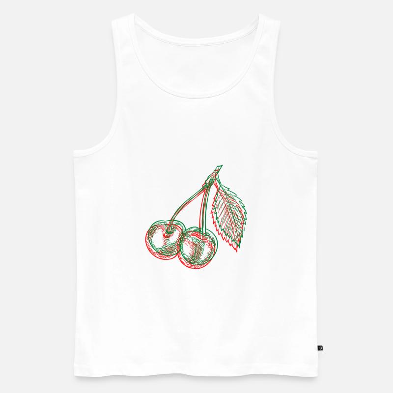 cherry - Männer Premium Bio Tank Top - Weiß